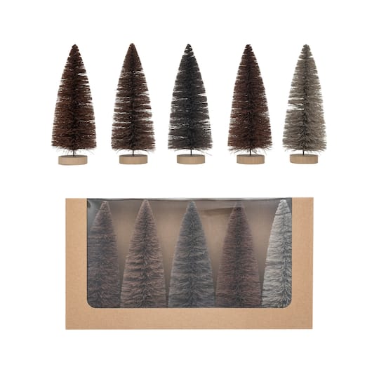 Hello Honey® 8" Neutral Color Sisal Bottle Brush Tree with Wood Base Set